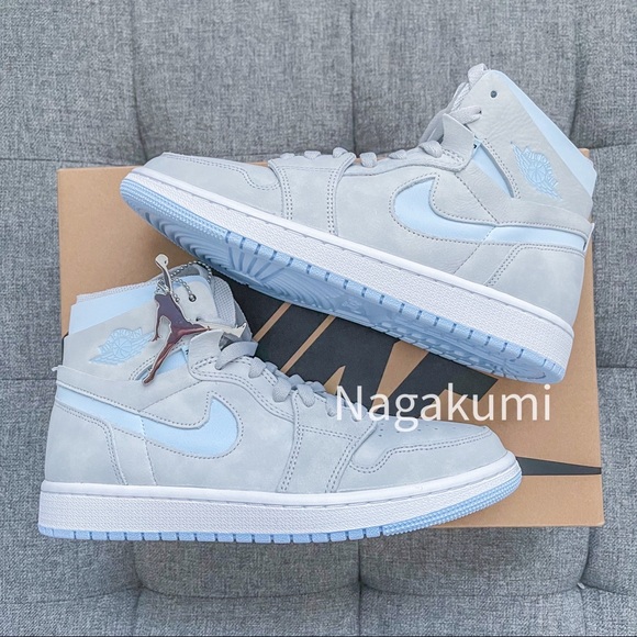 ❄️ Nike Air Jordan 1 High Grey pastel blue shoes ❄️ - Picture 3 of 4